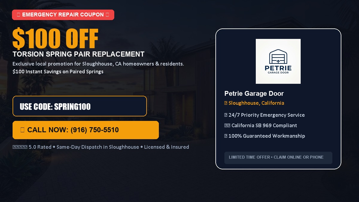 $100 OFF Heavy-Duty Torsion Spring Pair Replacement in Sloughhouse, CA